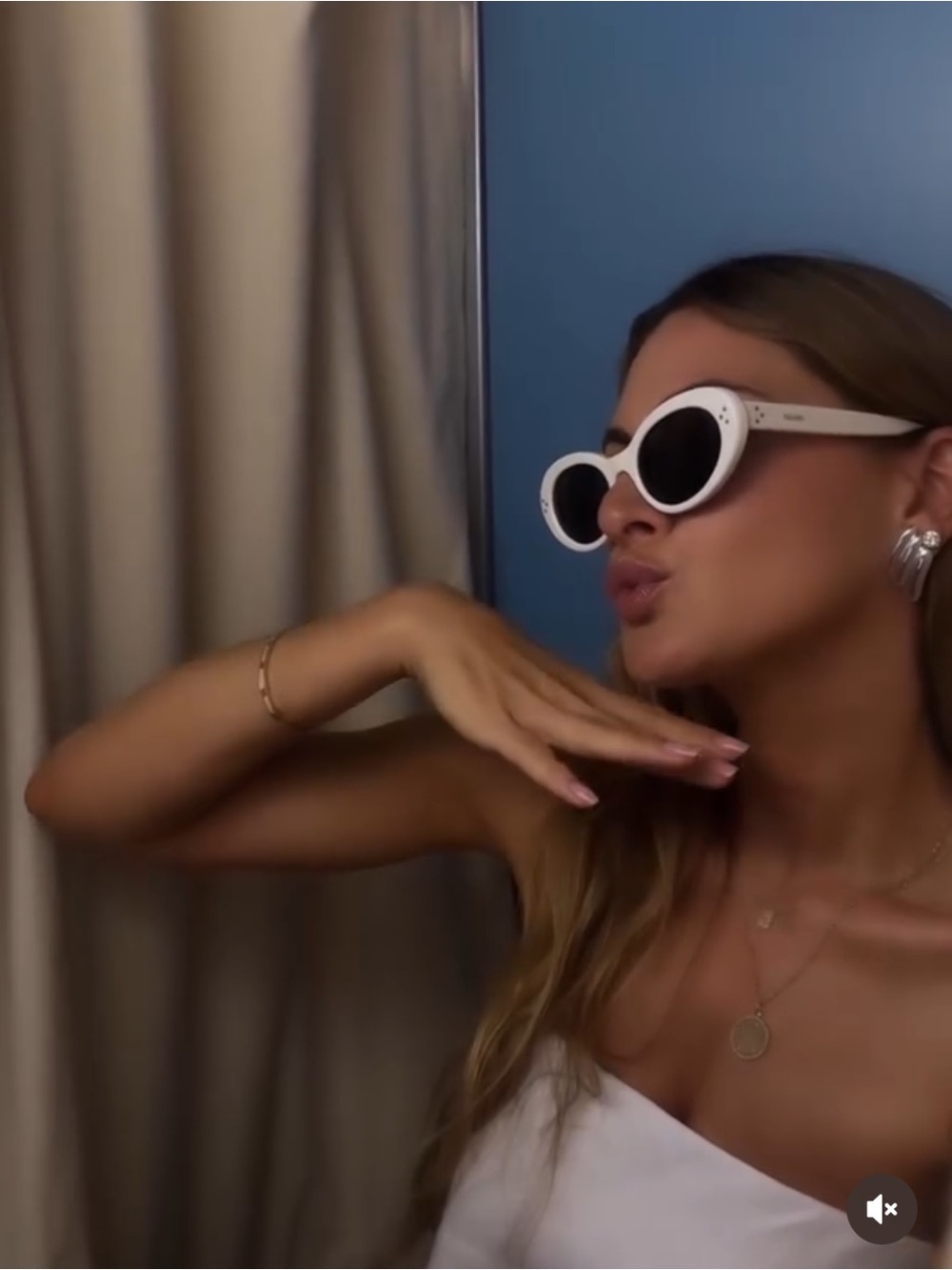 Celine cat eyes s193 white acetate sunglases